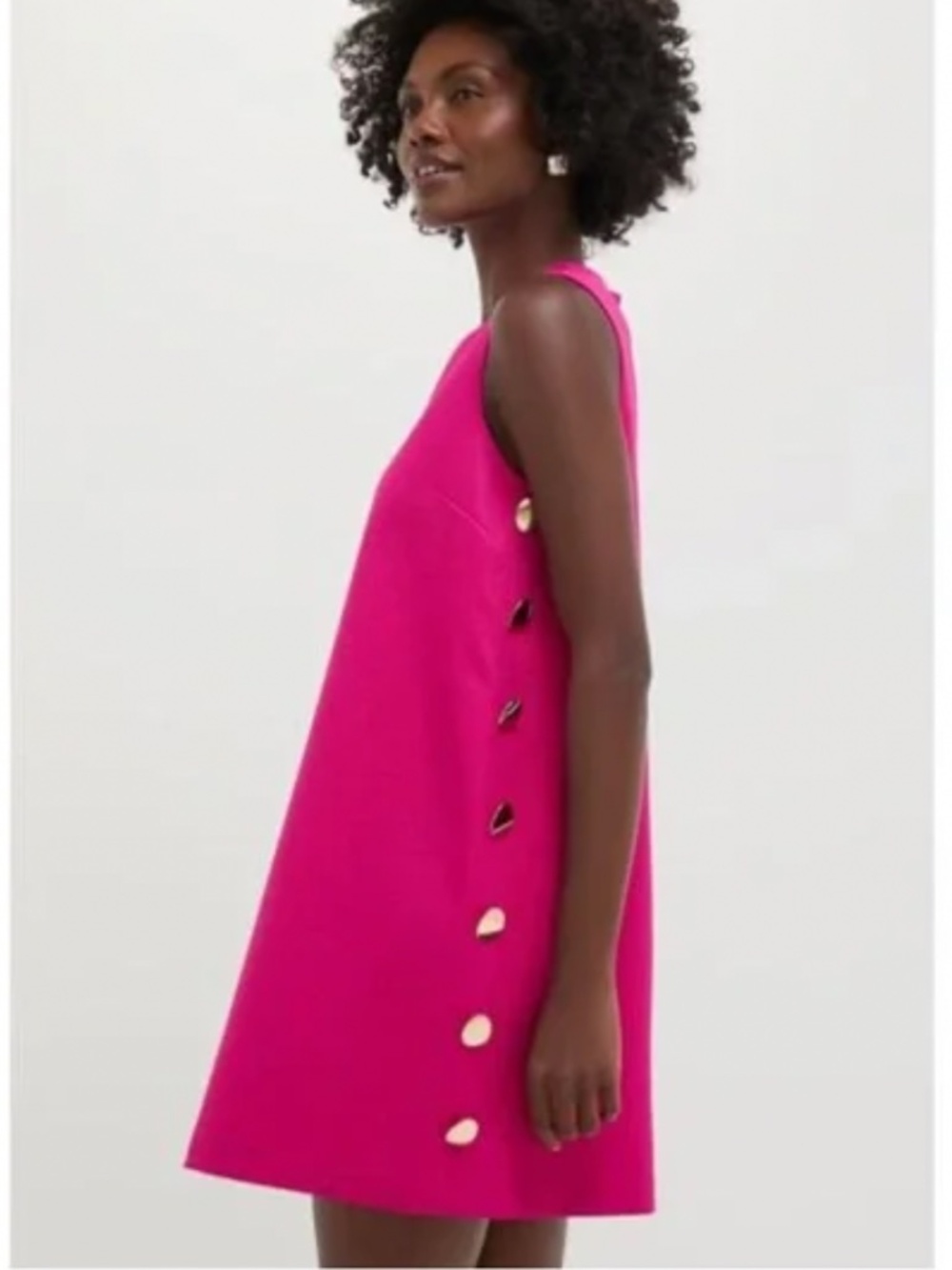 XS Tuckernuck Hyacinth House Magenta Button Bitsy Dress mini